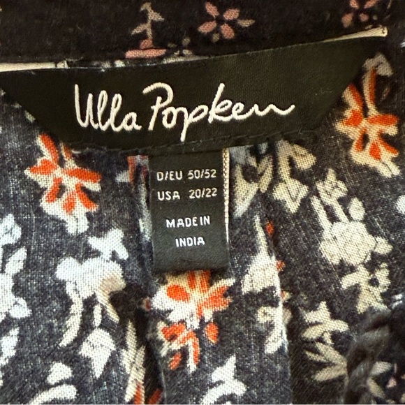 Ulla Popken Womens Plus Boho Top 20/22 Bohemian Flowy Peasant Festival Neutral - Picture 6 of 12